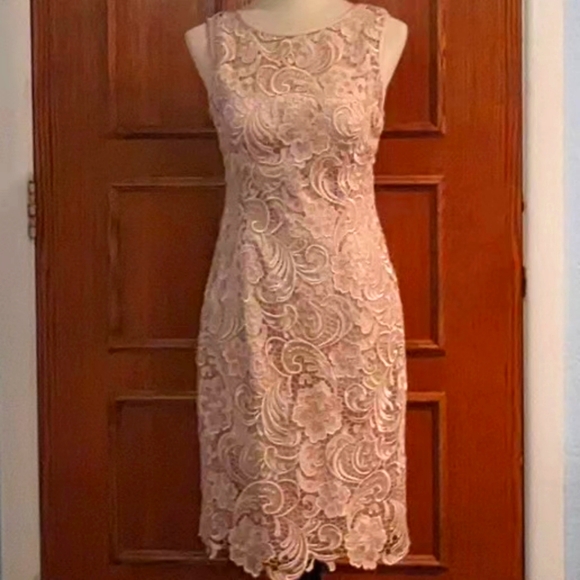 ADRIANNA PAPELL MOTHER OF THE BRIDE LACE DRESS SIZE 4 - Picture 1 of 4